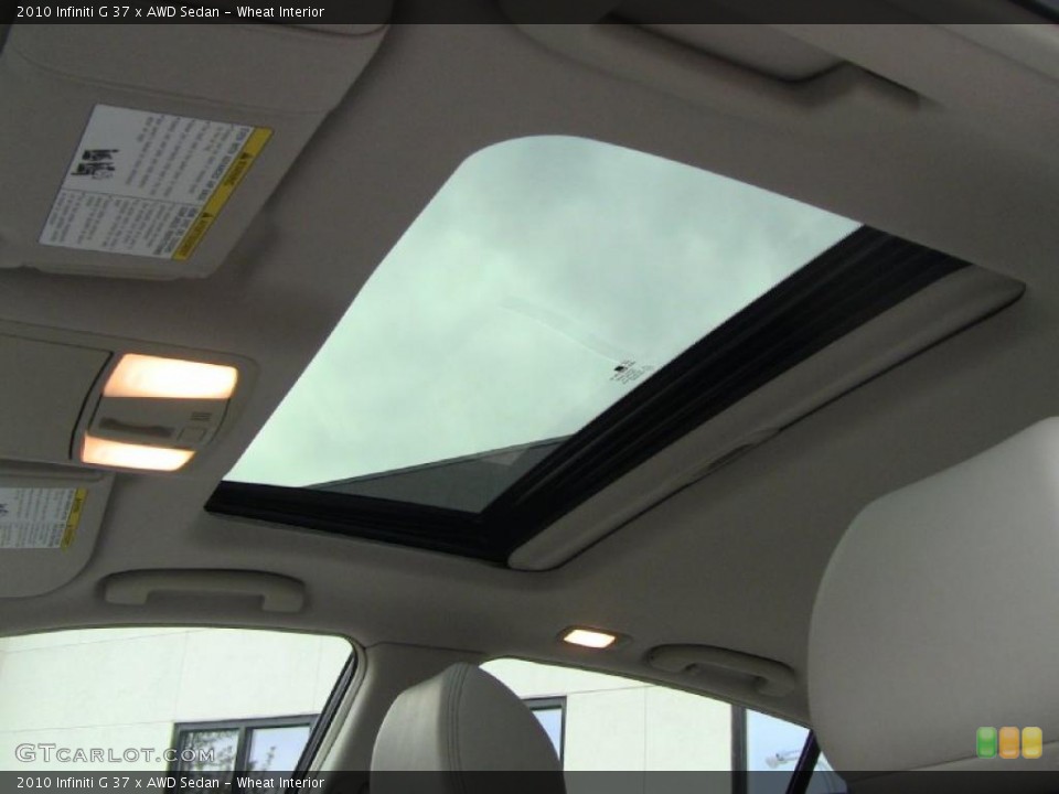 Wheat Interior Sunroof for the 2010 Infiniti G 37 x AWD Sedan #49060730