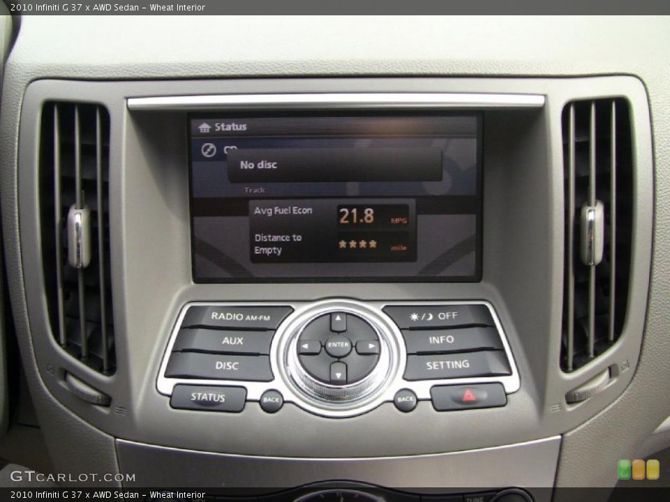 Wheat Interior Controls for the 2010 Infiniti G 37 x AWD Sedan #49060937