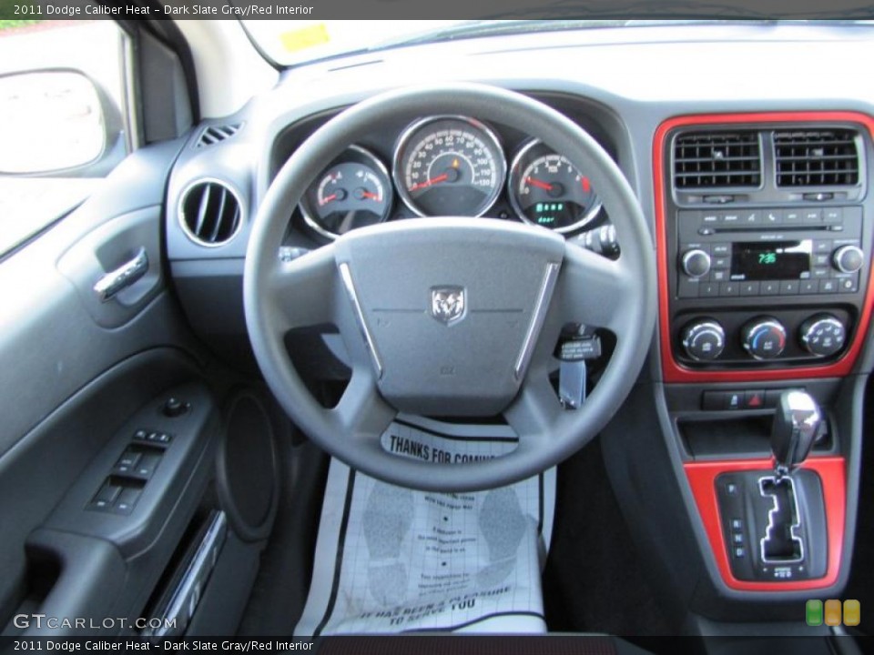 Dark Slate Gray/Red Interior Steering Wheel for the 2011 Dodge Caliber Heat #49062644