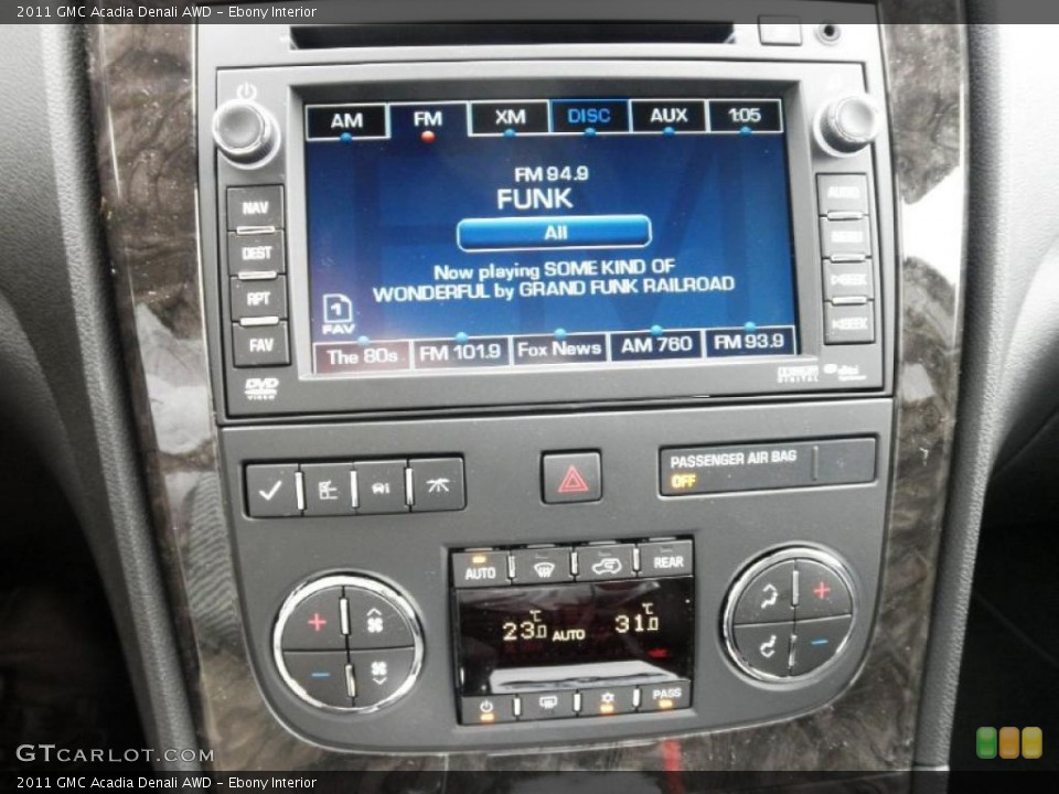 Ebony Interior Controls for the 2011 GMC Acadia Denali AWD #49072661