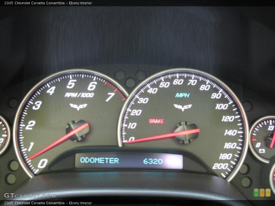 Ebony Interior Gauges for the 2005 Chevrolet Corvette Convertible #49078514