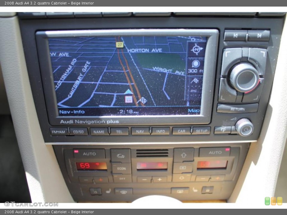 Beige Interior Navigation for the 2008 Audi A4 3.2 quattro Cabriolet #49098627