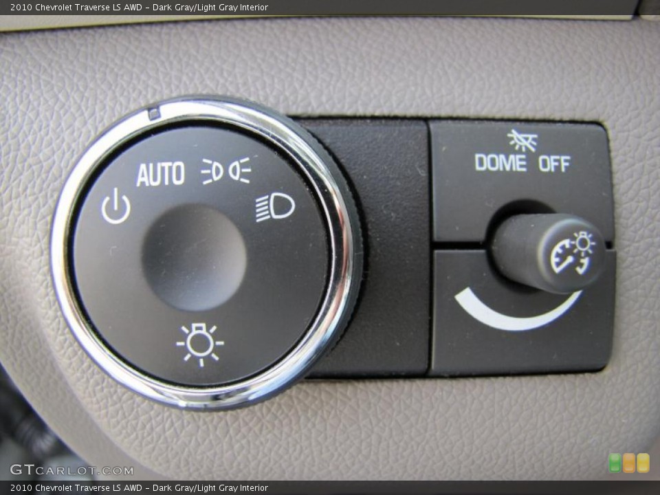 Dark Gray/Light Gray Interior Controls for the 2010 Chevrolet Traverse LS AWD #49101728