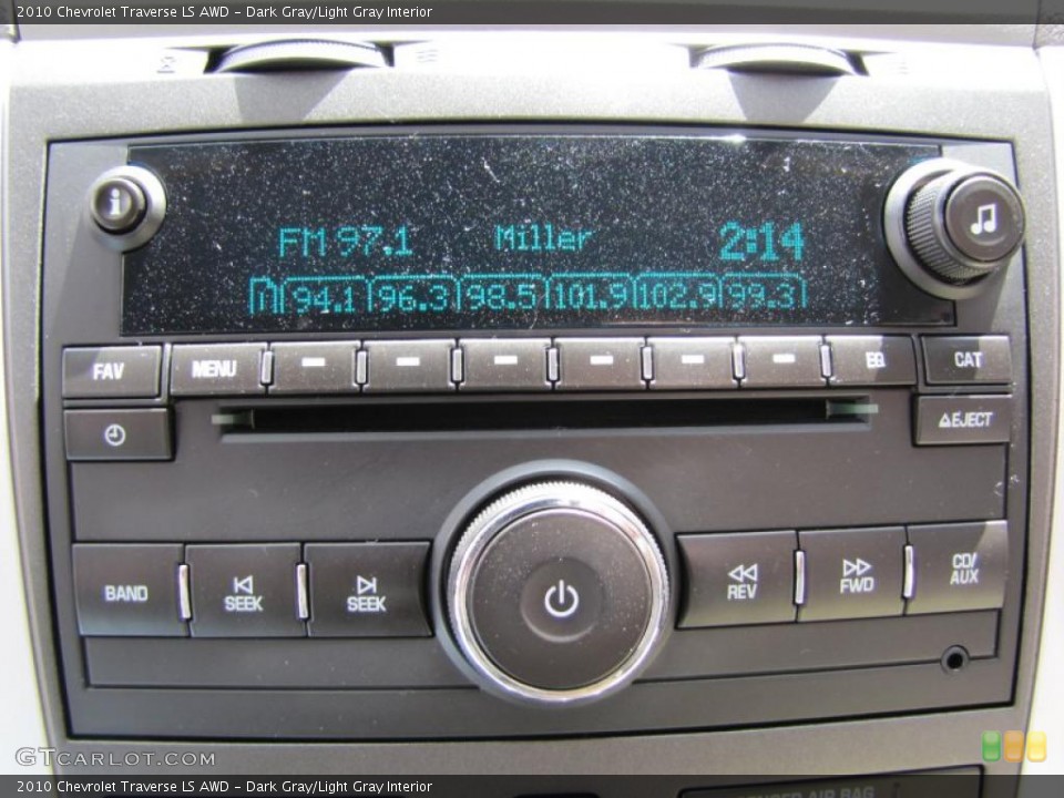 Dark Gray/Light Gray Interior Controls for the 2010 Chevrolet Traverse LS AWD #49101776