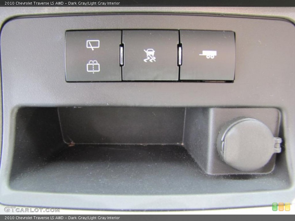 Dark Gray/Light Gray Interior Controls for the 2010 Chevrolet Traverse LS AWD #49101809