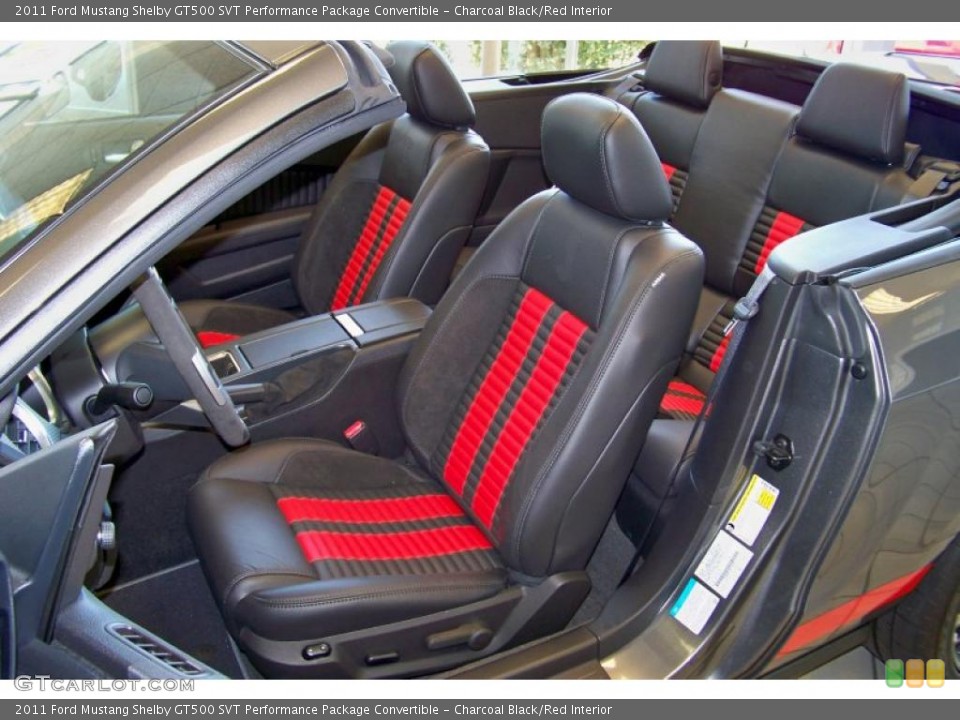 Charcoal Black/Red Interior Photo for the 2011 Ford Mustang Shelby GT500 SVT Performance Package Convertible #49104239