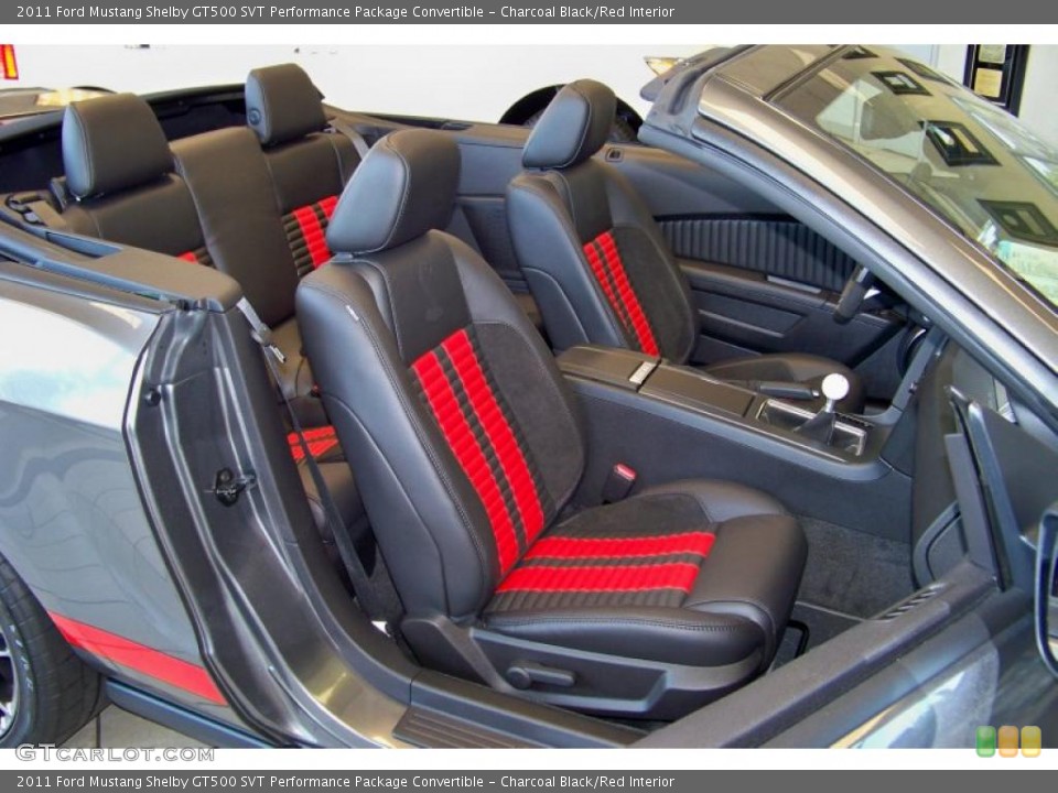 Charcoal Black/Red Interior Photo for the 2011 Ford Mustang Shelby GT500 SVT Performance Package Convertible #49104320