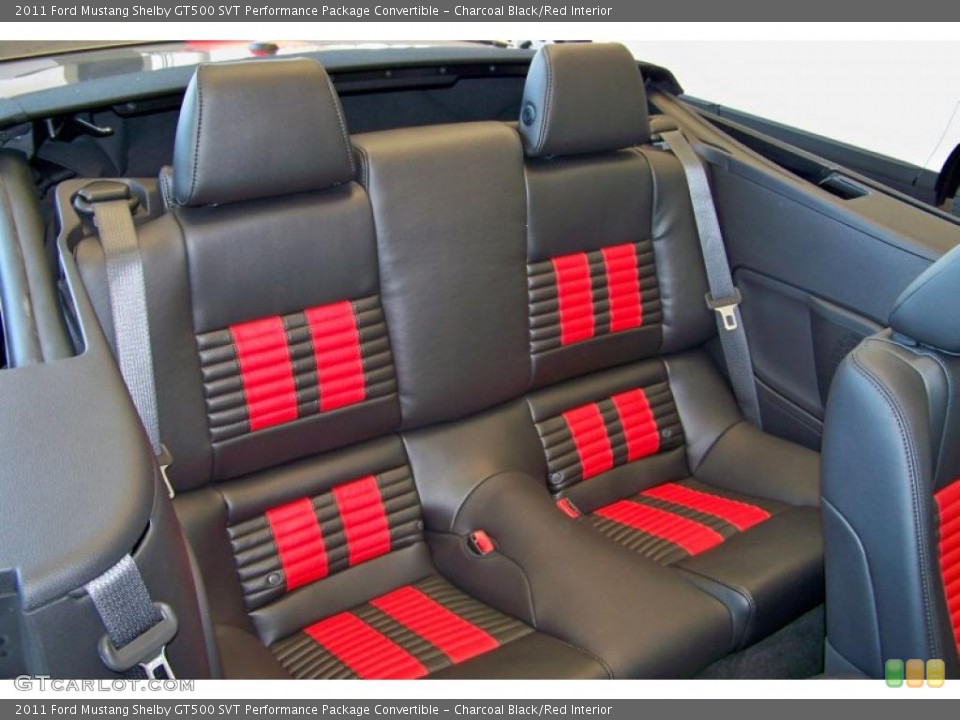 Charcoal Black/Red Interior Photo for the 2011 Ford Mustang Shelby GT500 SVT Performance Package Convertible #49104347