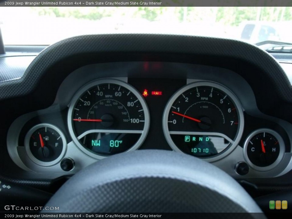 Dark Slate Gray/Medium Slate Gray Interior Gauges for the 2009 Jeep Wrangler Unlimited Rubicon 4x4 #49104554