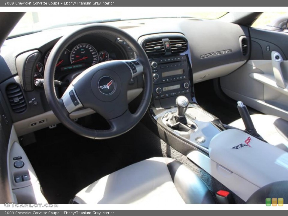 Ebony/Titanium Gray Interior Dashboard for the 2009 Chevrolet Corvette Coupe #49117835