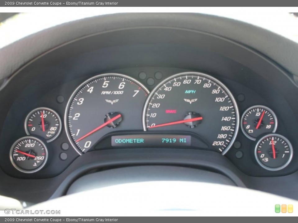 Ebony/Titanium Gray Interior Gauges for the 2009 Chevrolet Corvette Coupe #49117886