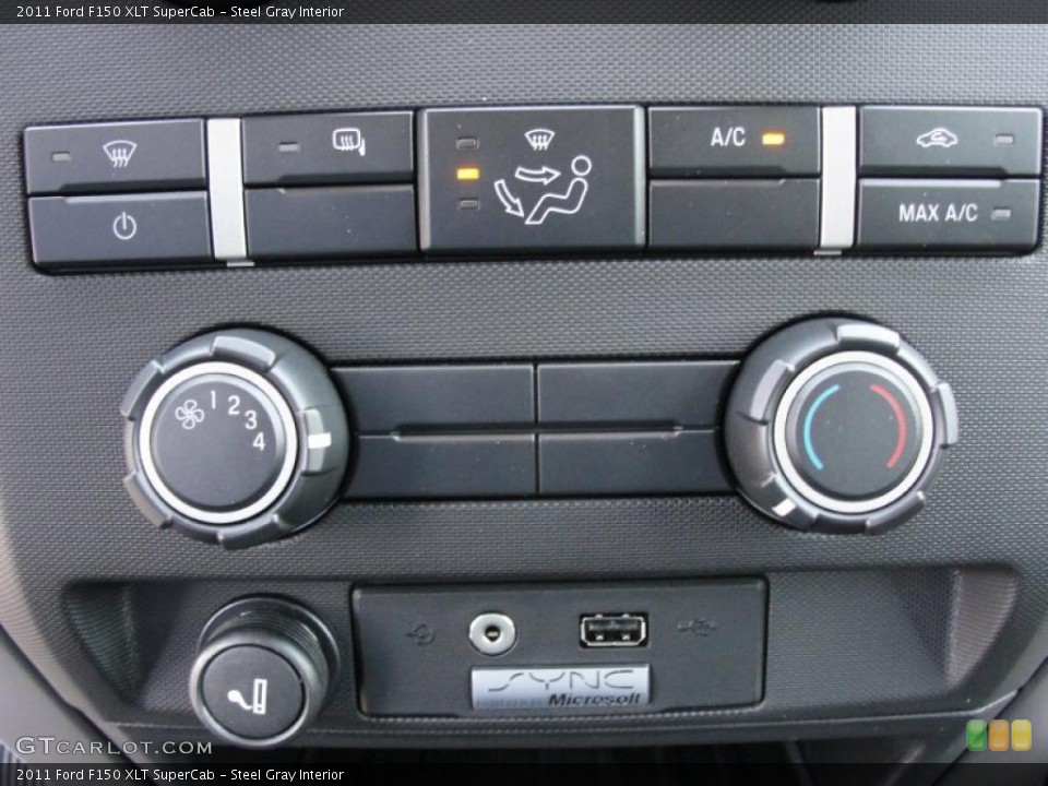 Steel Gray Interior Controls for the 2011 Ford F150 XLT SuperCab #49121990
