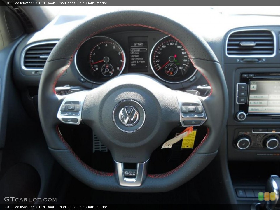 Interlagos Plaid Cloth Interior Steering Wheel for the 2011 Volkswagen GTI 4 Door #49131155