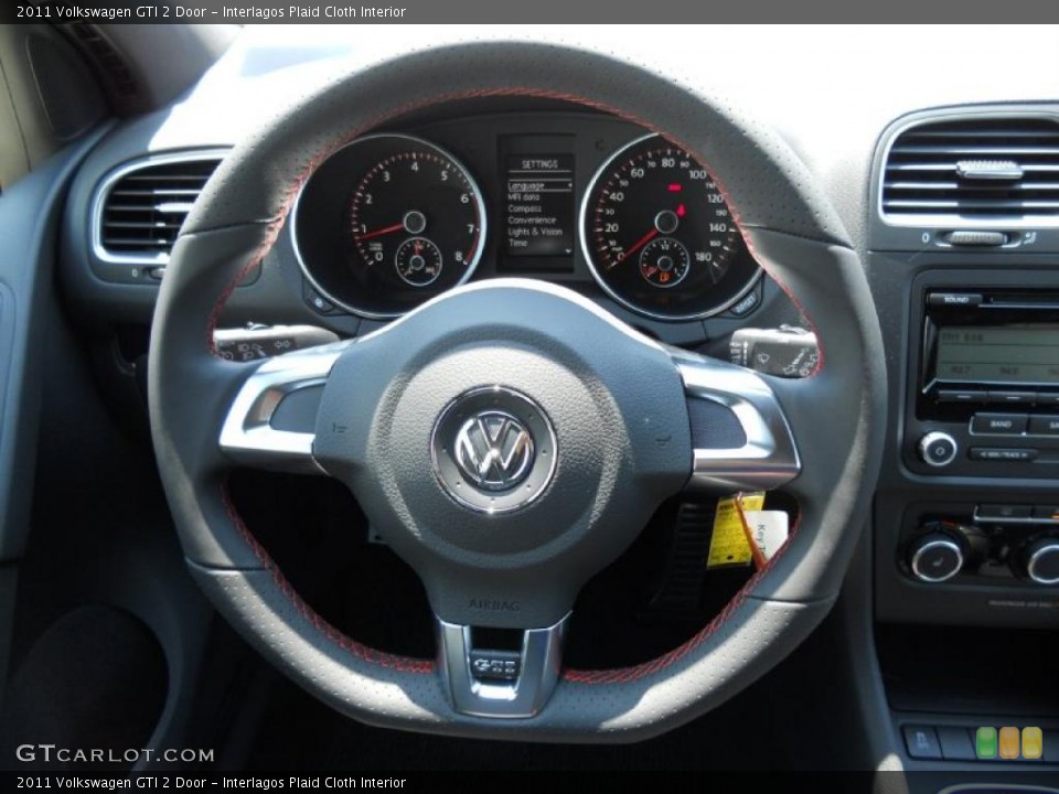 Interlagos Plaid Cloth Interior Steering Wheel for the 2011 Volkswagen GTI 2 Door #49132016