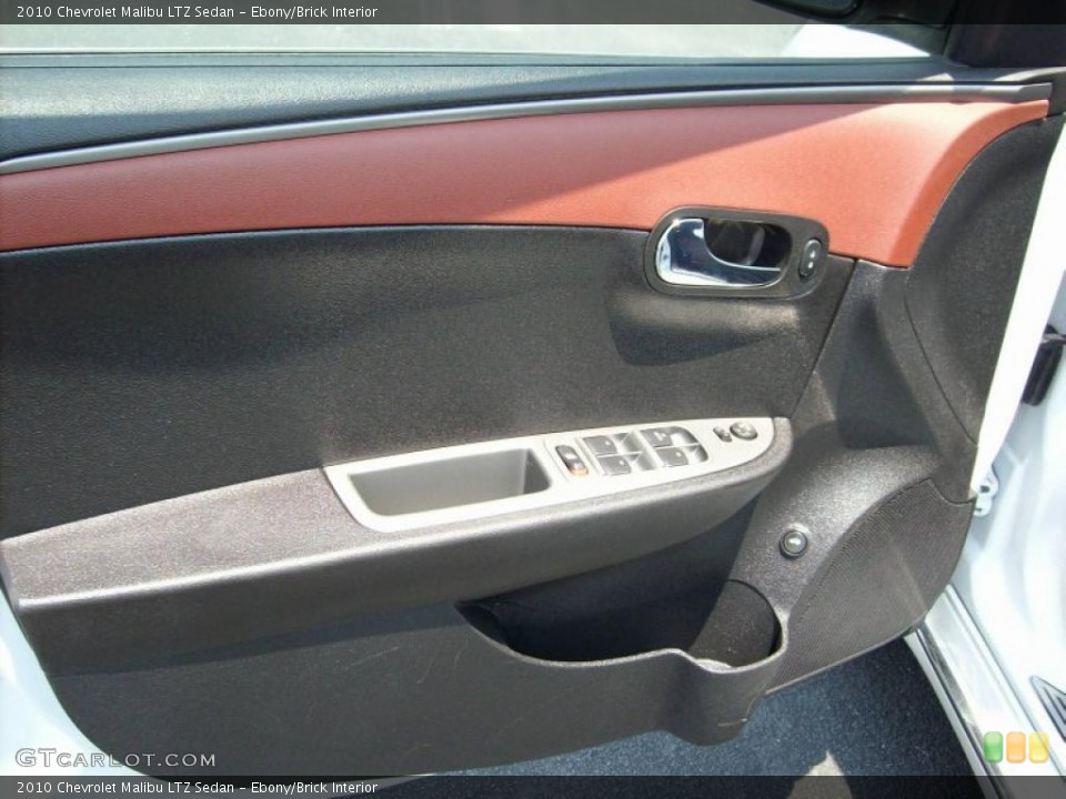 Ebony/Brick Interior Door Panel for the 2010 Chevrolet Malibu LTZ Sedan #49137806