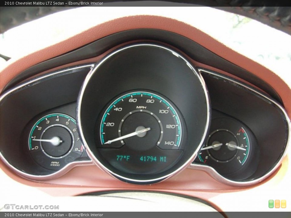 Ebony/Brick Interior Gauges for the 2010 Chevrolet Malibu LTZ Sedan #49137866