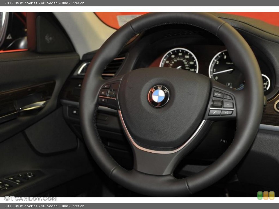 Black Interior Steering Wheel for the 2012 BMW 7 Series 740i Sedan #49141097