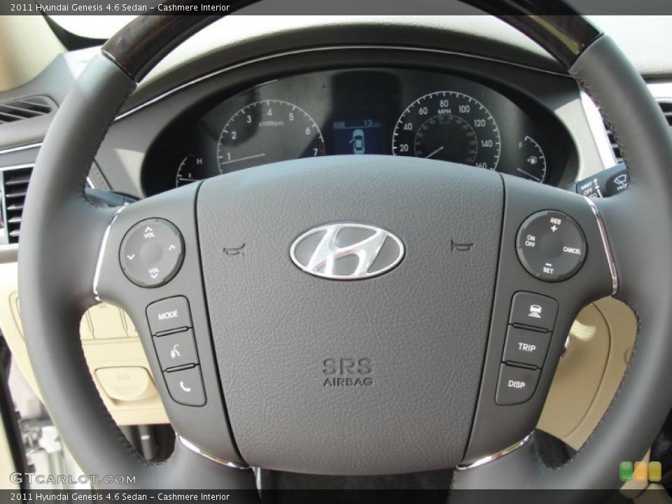 Cashmere Interior Steering Wheel for the 2011 Hyundai Genesis 4.6 Sedan #49147016