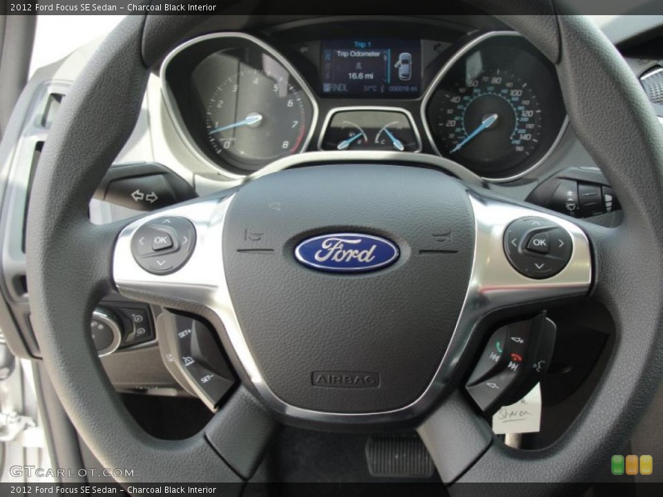 Charcoal Black Interior Steering Wheel for the 2012 Ford Focus SE Sedan #49147475