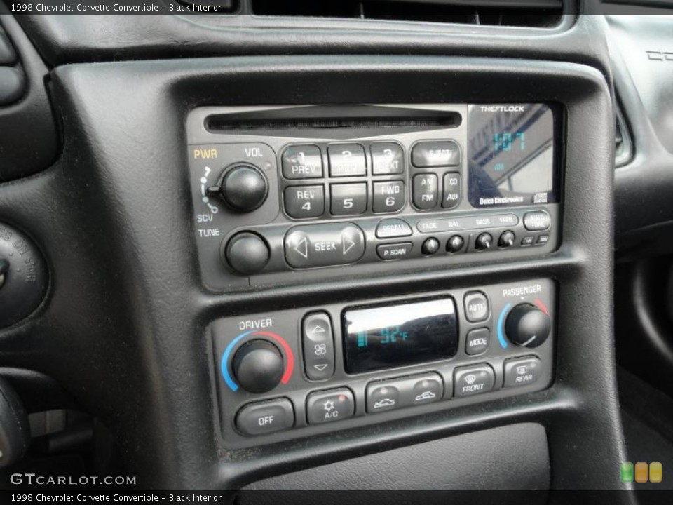 Black Interior Controls for the 1998 Chevrolet Corvette Convertible #49150427