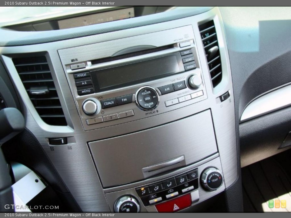 Off Black Interior Controls for the 2010 Subaru Outback 2.5i Premium Wagon #49152911