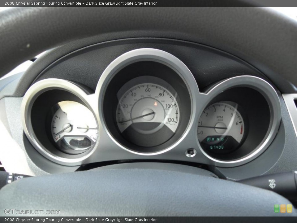 Dark Slate Gray/Light Slate Gray Interior Gauges for the 2008 Chrysler Sebring Touring Convertible #49162997