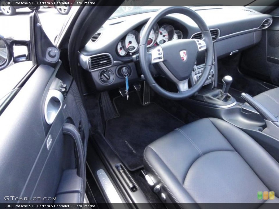 Black Interior Dashboard for the 2008 Porsche 911 Carrera S Cabriolet #49165598