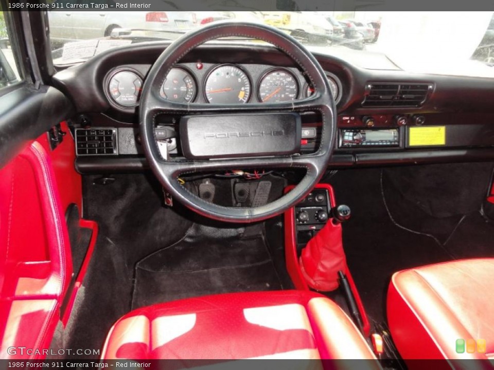 Red Interior Steering Wheel for the 1986 Porsche 911 Carrera Targa #49166597