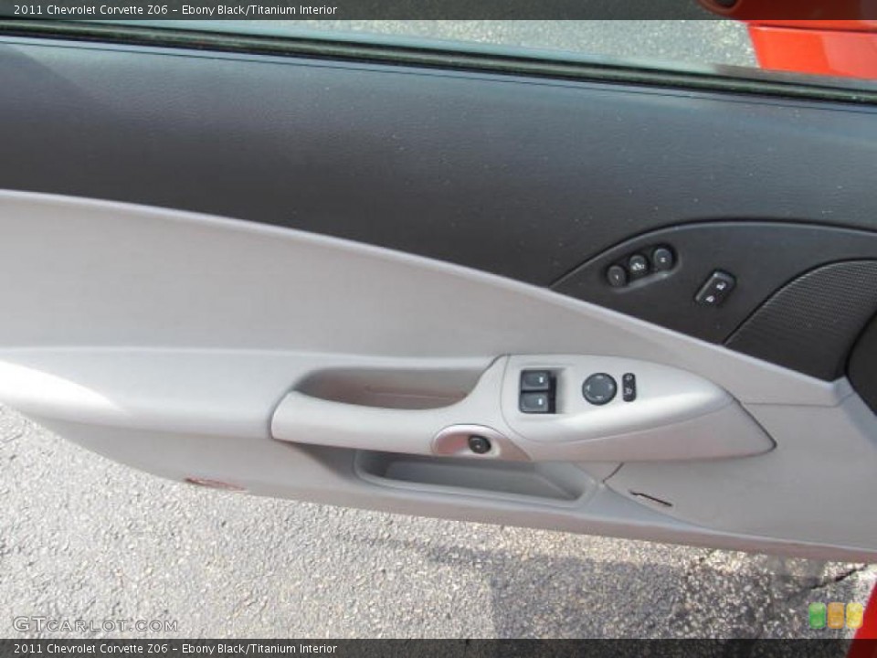 Ebony Black/Titanium Interior Door Panel for the 2011 Chevrolet Corvette Z06 #49169048