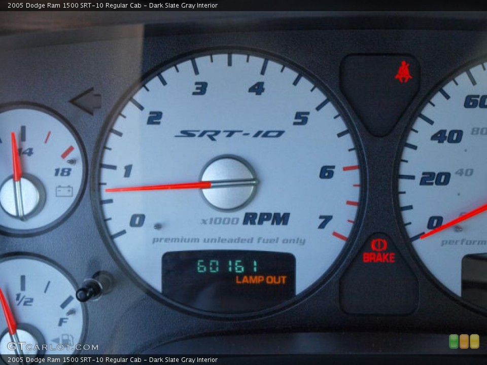 Dark Slate Gray Interior Gauges for the 2005 Dodge Ram 1500 SRT-10 Regular Cab #49178777