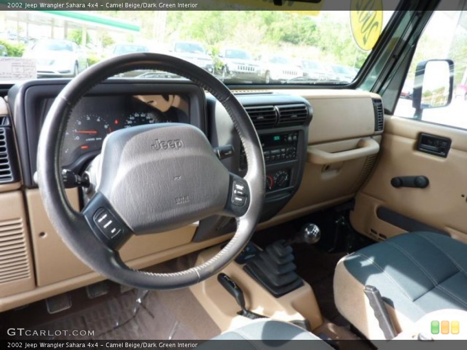 Camel Beige/Dark Green Interior Dashboard for the 2002 Jeep Wrangler Sahara 4x4 #49183874