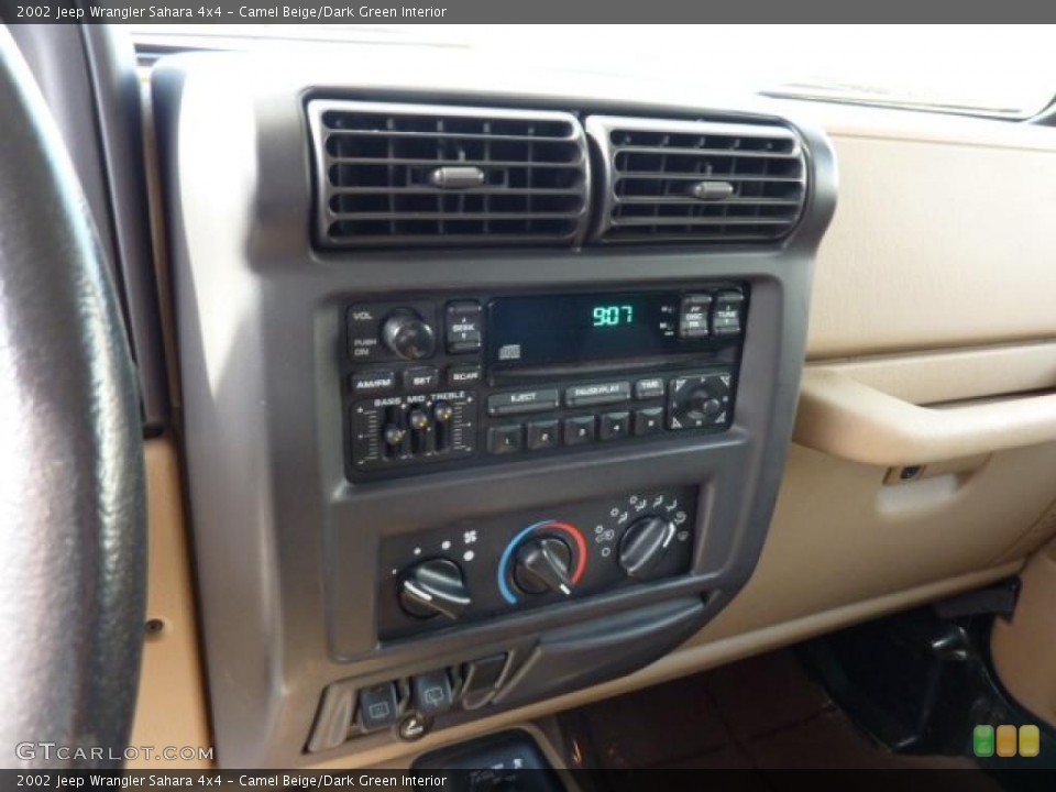 Camel Beige/Dark Green Interior Controls for the 2002 Jeep Wrangler Sahara 4x4 #49183925