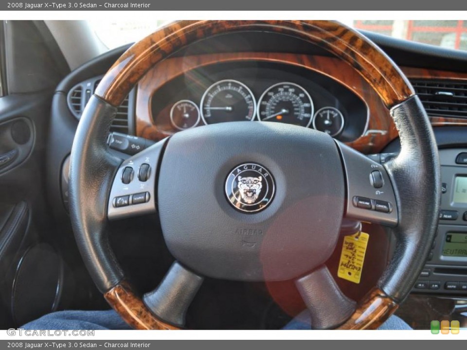 Charcoal Interior Steering Wheel for the 2008 Jaguar X-Type 3.0 Sedan #49194189