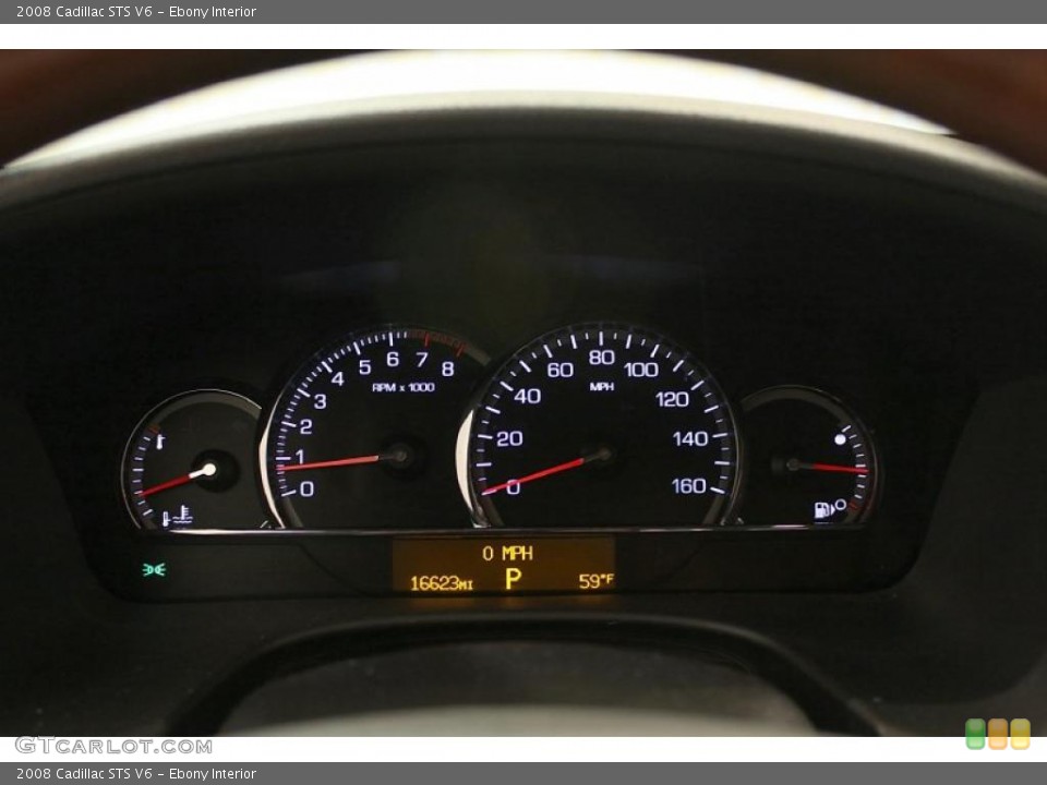 Ebony Interior Gauges for the 2008 Cadillac STS V6 #49198076