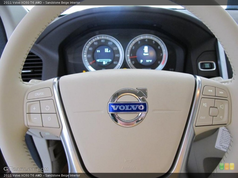 Sandstone Beige Interior Steering Wheel for the 2011 Volvo XC60 T6 AWD #49204823