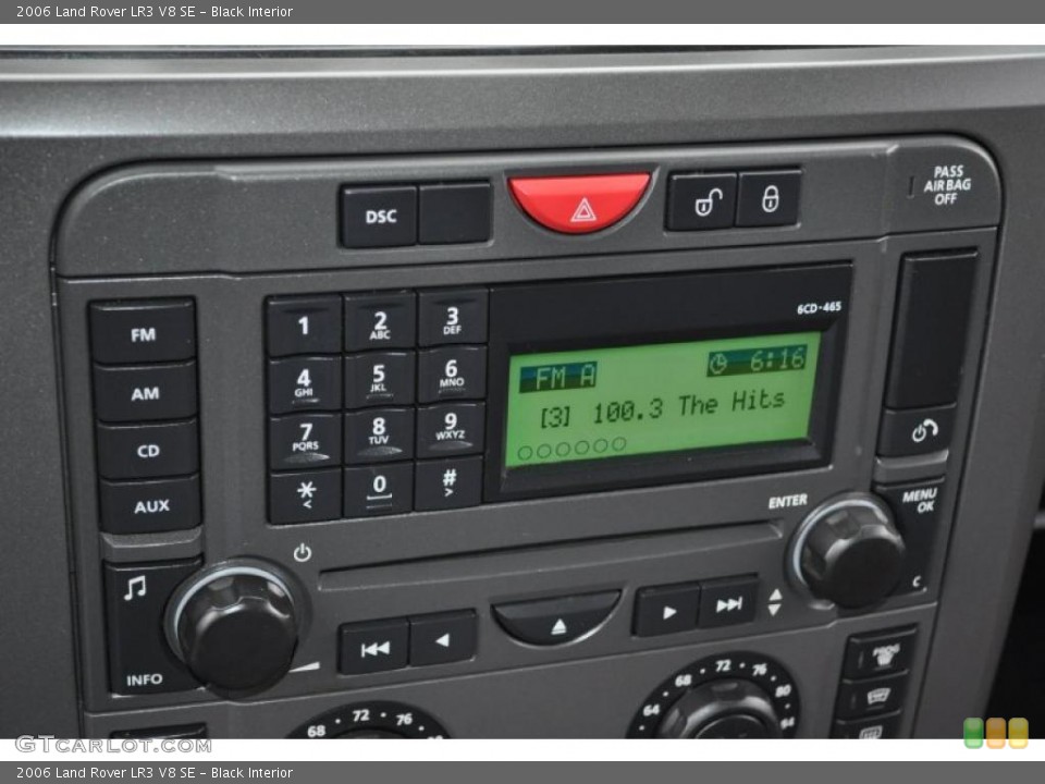 Black Interior Controls for the 2006 Land Rover LR3 V8 SE #49205279