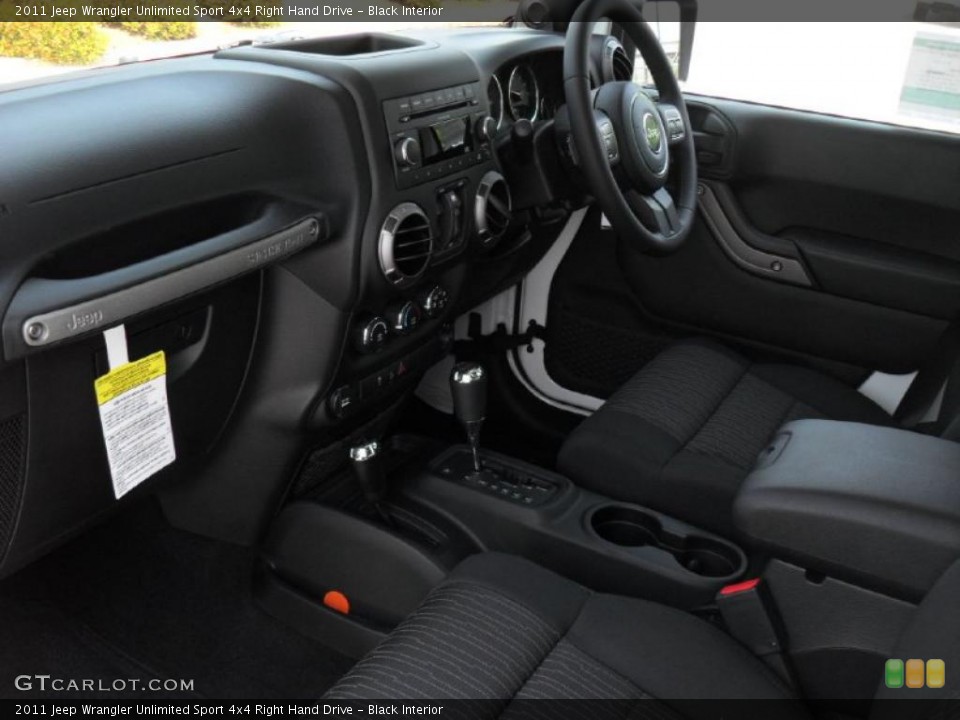 Black Interior Photo for the 2011 Jeep Wrangler Unlimited Sport 4x4 Right Hand Drive #49209326