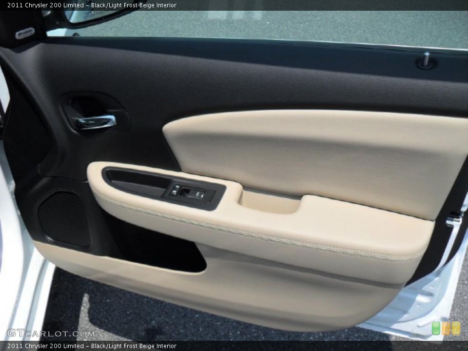 Black/Light Frost Beige Interior Door Panel for the 2011 Chrysler 200 Limited #49209620