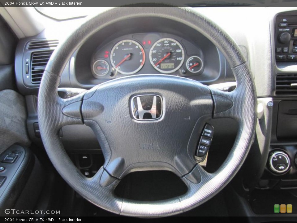 Black Interior Steering Wheel for the 2004 Honda CR-V EX 4WD #49216361