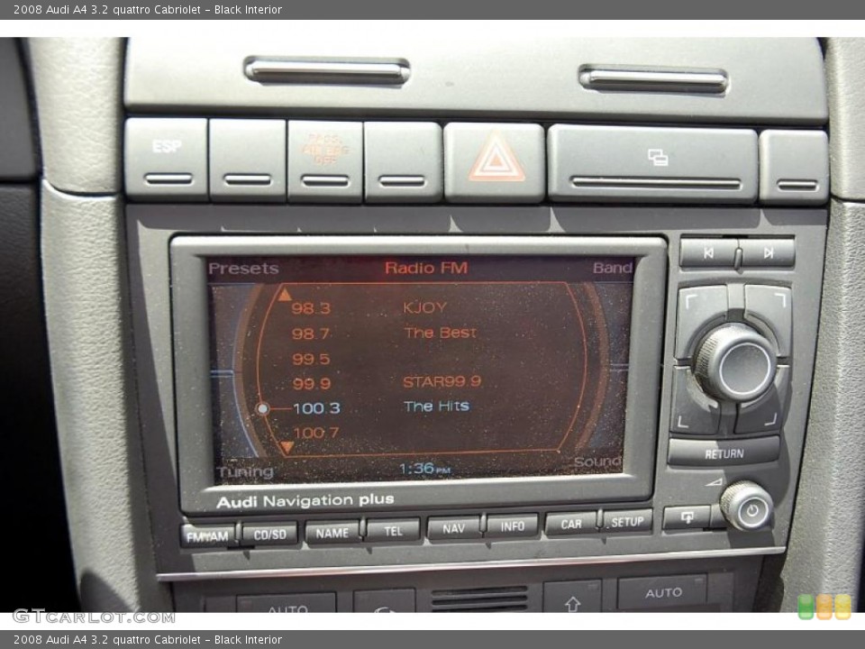 Black Interior Controls for the 2008 Audi A4 3.2 quattro Cabriolet #49236990