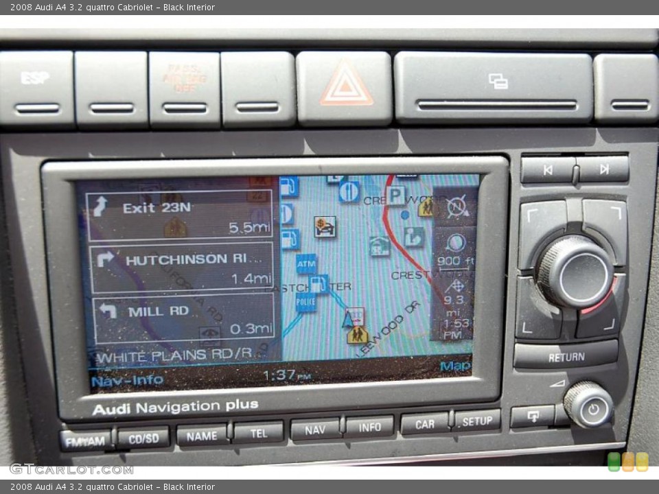 Black Interior Navigation for the 2008 Audi A4 3.2 quattro Cabriolet #49237020