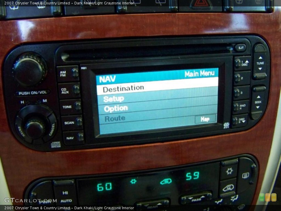 Dark Khaki/Light Graystone Interior Controls for the 2007 Chrysler Town & Country Limited #49241541