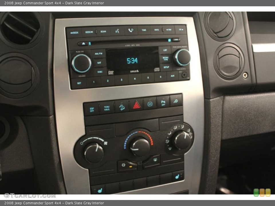 Dark Slate Gray Interior Controls for the 2008 Jeep Commander Sport 4x4 #49246337
