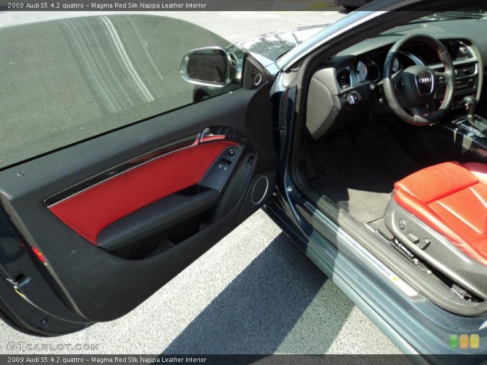 Magma Red Silk Nappa Leather Interior Door Panel for the 2009 Audi S5 4.2 quattro #49256189