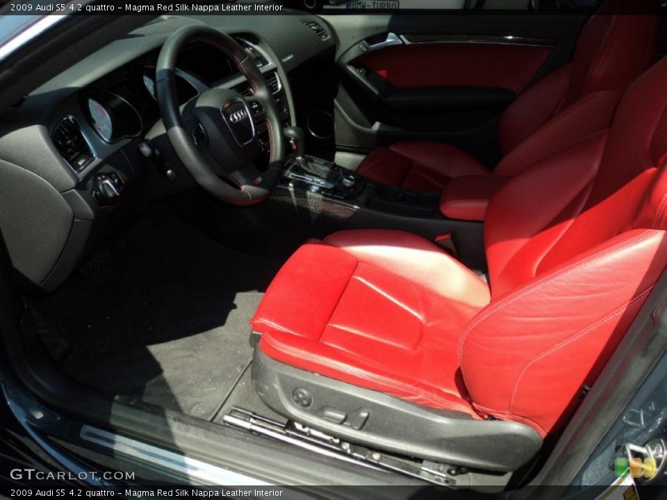 Magma Red Silk Nappa Leather Interior Photo for the 2009 Audi S5 4.2 quattro #49256204