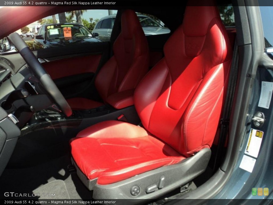 Magma Red Silk Nappa Leather Interior Photo for the 2009 Audi S5 4.2 quattro #49256216