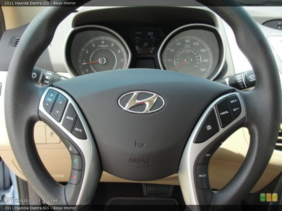 Beige Interior Steering Wheel for the 2011 Hyundai Elantra GLS #49256303