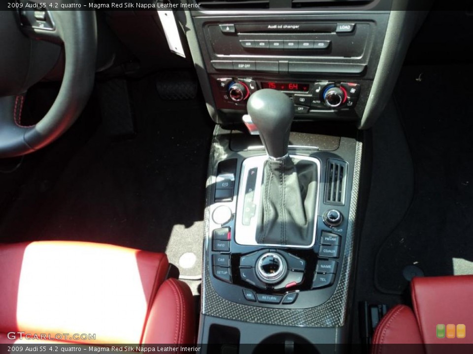 Magma Red Silk Nappa Leather Interior Transmission for the 2009 Audi S5 4.2 quattro #49256324