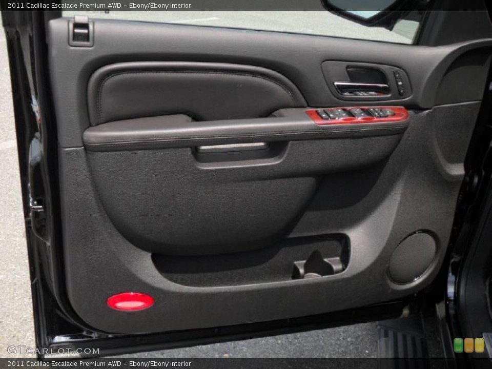 Ebony/Ebony Interior Door Panel for the 2011 Cadillac Escalade Premium AWD #49257569