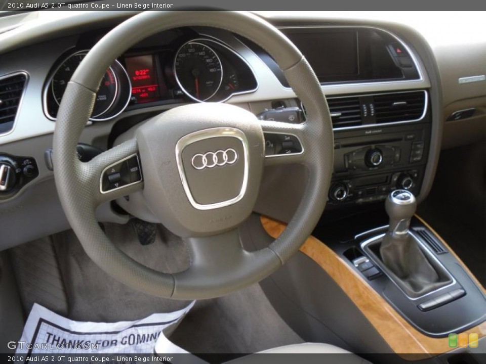 Linen Beige Interior Steering Wheel for the 2010 Audi A5 2.0T quattro Coupe #49260572